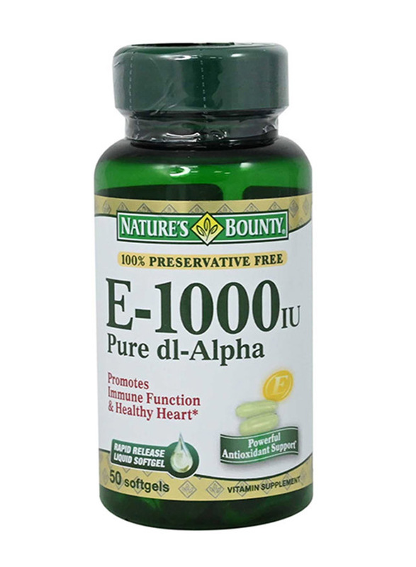 Nature's Bounty E 1000 IU Pure d1-Alpha, 50 Softgels