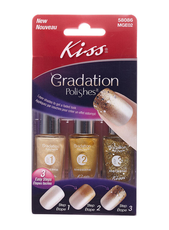 

Kiss Gardation Nail Polishes, MGE02, Multicolour