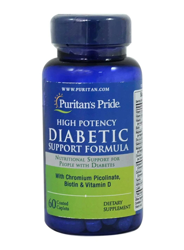 Puritan's Pride Diabetic Support Formula Dietary Supplements, 60 Capsules