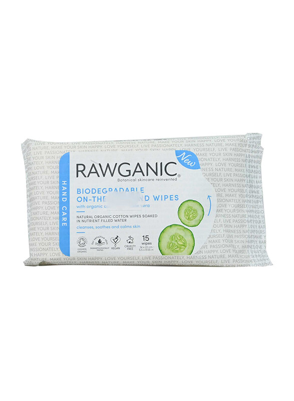 

Rawganic On The Go Hand Care Wipe, 15-Pieces