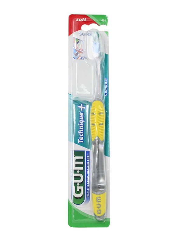 

Gum Technique Plus Soft Toothbrush, Yellow/Clear