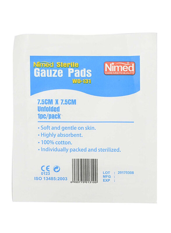 

Nimed Sterile Gauze Pad, White, 1 Piece