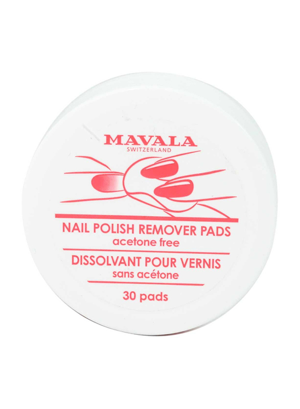 Mavala Nailpolish Remover Pads, 30 Pads, White