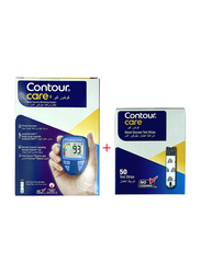 Ascensia Contour Care Meter for Blood Glucose Test, 50 Test Strips, White