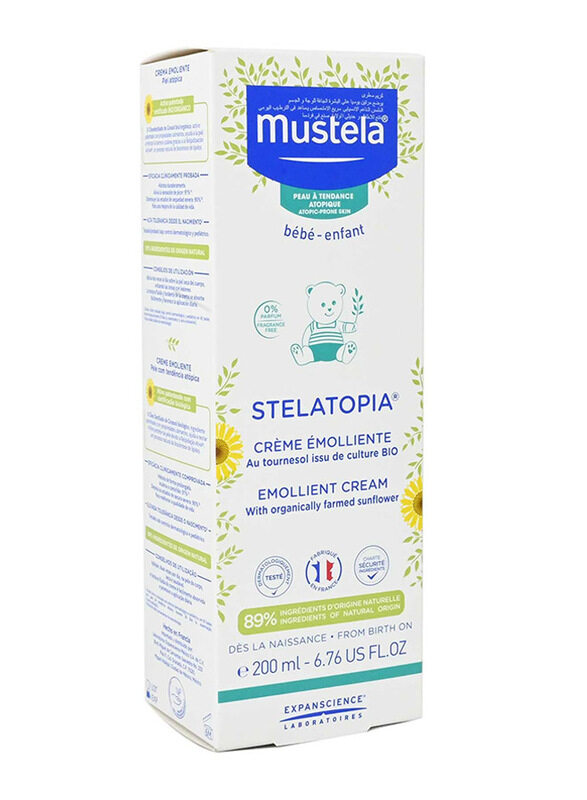 

Mustela 200ml Stelatopia Emollient Cream, White