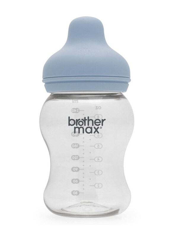 

Brother Max Wide Neck Feeding Bottle + M Teat, 240ml, Blue