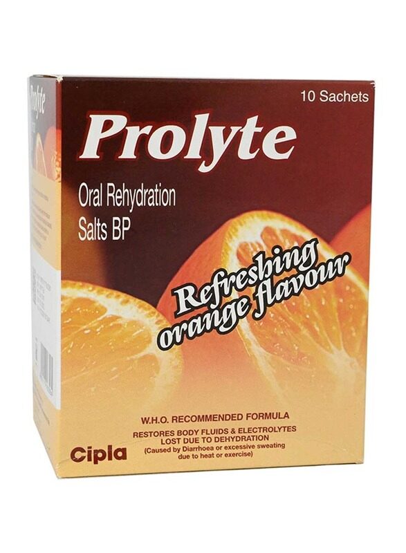 

Cipla Prolyte Refreshing Orange Flavour Oral Hydration Salt, 10 Sachets