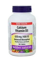 Webber Naturals Calcium Vitamin D3 Supplements, 650mg, 100 Tablets