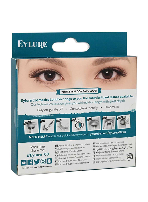 Eylure Volume Plus Strip False Eye Lashes, No 100, Black