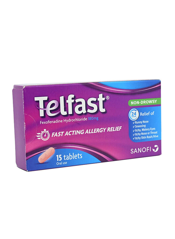 

Sanofi Telfast 180mg Fexofenadine Hydrochloride, 15 Tablets