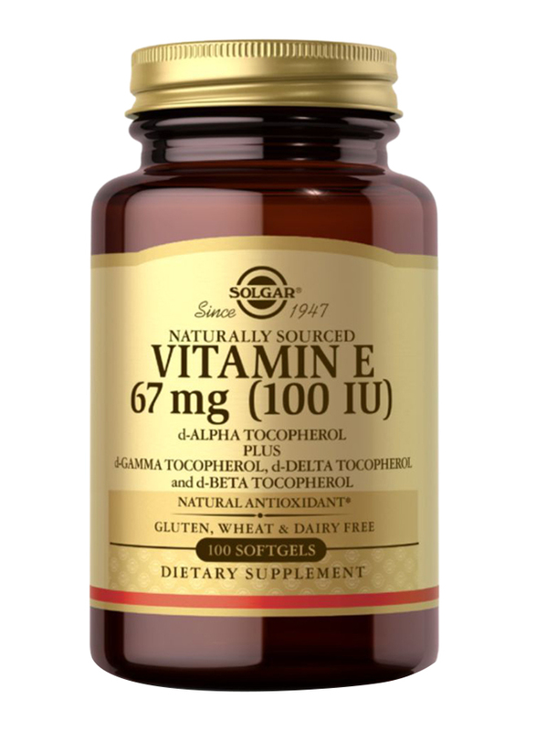Solgar Vitamin E 100 IU 100 Mixed Dietary Supplement, 67mg, 100 Softgels