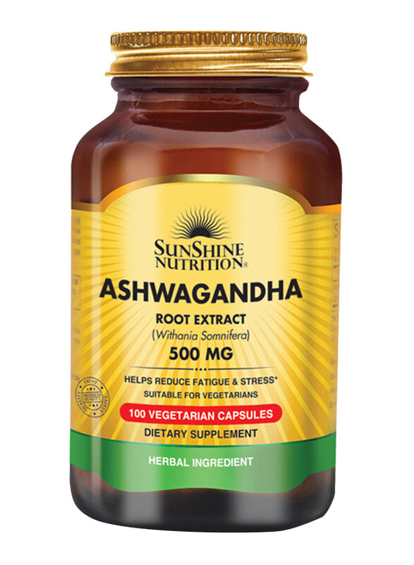 

Sunshine Nutrition Ashwagandha 100 Dietary Supplement, 500mg, 100 Capsules