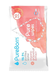 PureBorn Organic Grapefruit Extract Pure Wipes, 10 Wipes