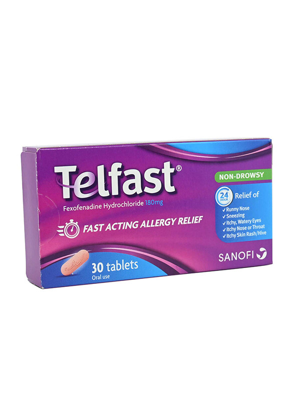 

Sanofi Telfast 180mg Fexofenadine Hydrochloride, 30 Tablets