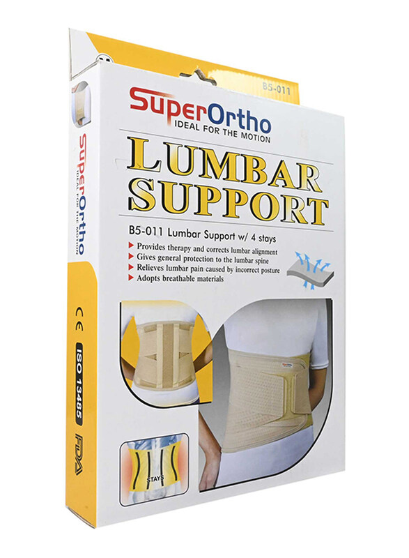 

Super Ortho B5-011 Lumbar Support With 4 Stays, Medium, Beige