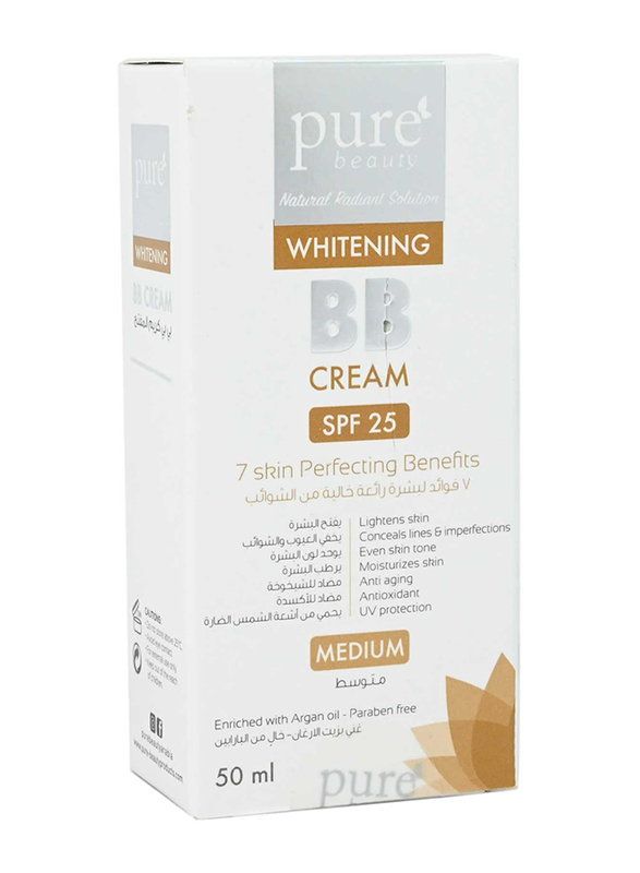 Pure Beauty Whitening BB Face Cream SPF25, Medium/Dark, 50ml