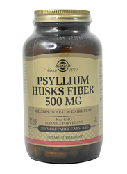 Solgar Psyllium Husks Fiber Capsules 500mg, 200 Capsules