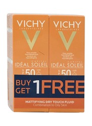 Vichy SPF 50 Mattifying Dry Touch Fluid, 2 x 100ml