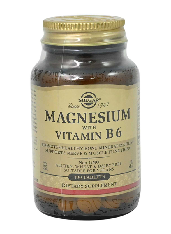 Solgar Magnesium with Vitamin B6 Dietary Supplement, 100 Tablets
