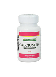 Natures Bounty Calcium 600 Plus Vitamin D Dietary Supplement, 30 Tablets