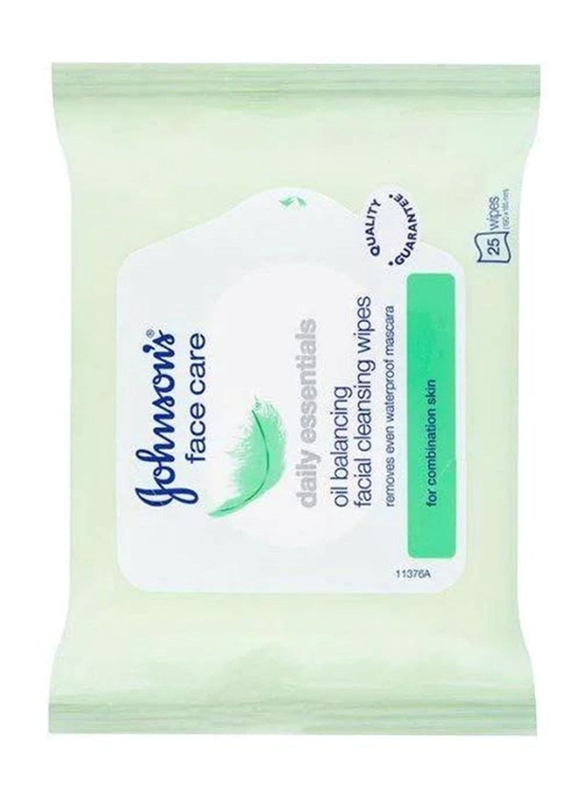 Johnson & Johnson 25-Piece Oil Balancing Facial Cleansing Wipes