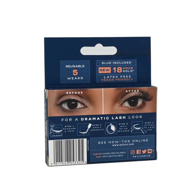 Eylure Naturalite Intense 140 False Eye Lashes, No. 140 Full Bold, Black