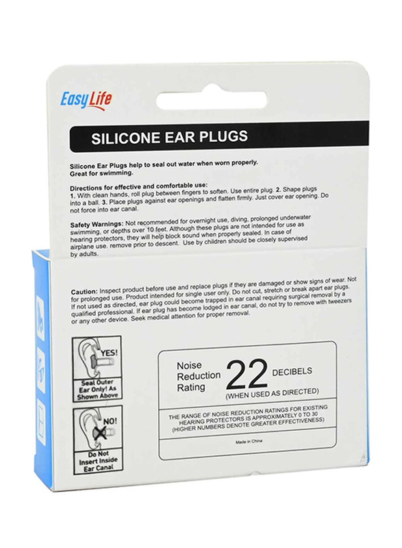 Easy Life Silicone Ear Plugs, Clear
