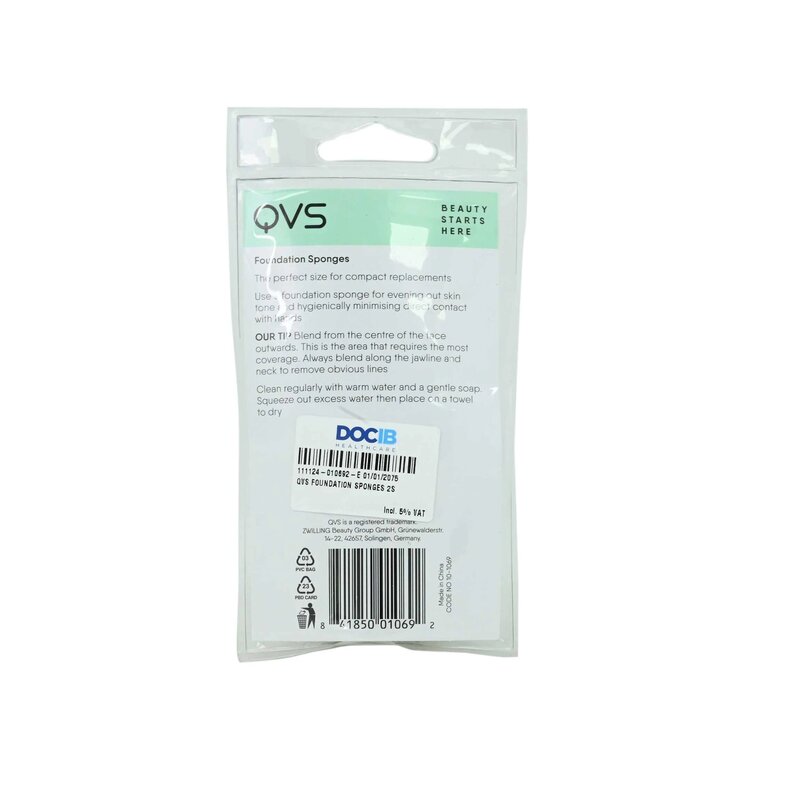 QVS 2 Pieces Foundation Sponges, Beige