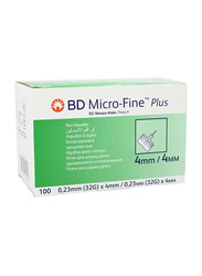 BD Mic Fine Pen Needles, 4mm 32gm, 100 Pieces