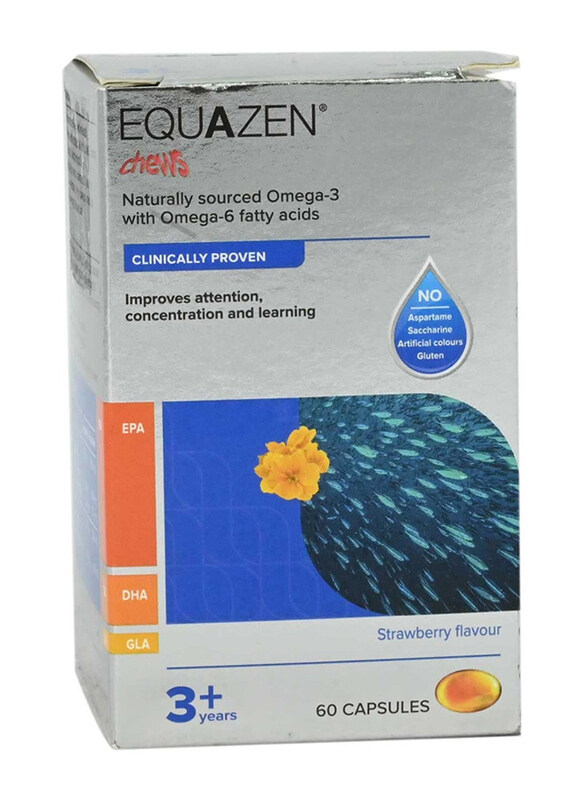 

Equazen Omega 3 & Omega 6 Fatty Acid with Strawberry Flavour for Ages 3+, 60 Capsules
