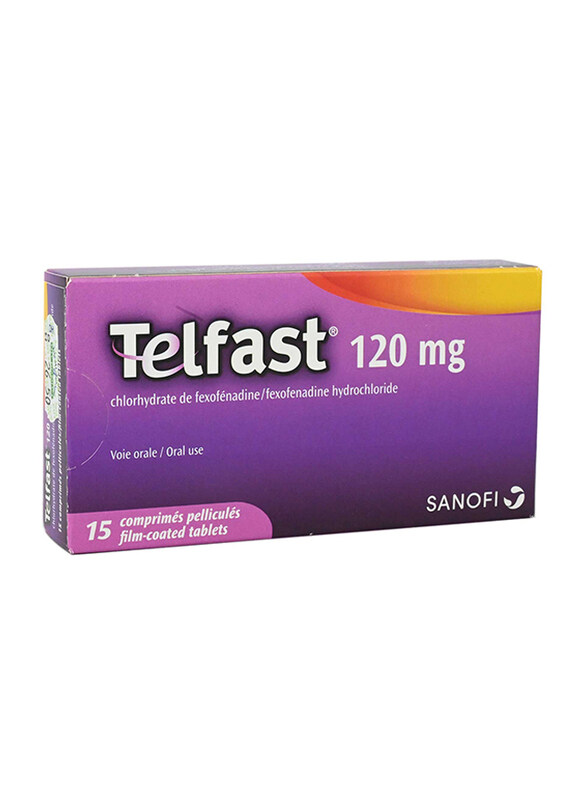 

Sanofi Telfast 120mg Fexofenadine Hydrochloride, 15 Tablets