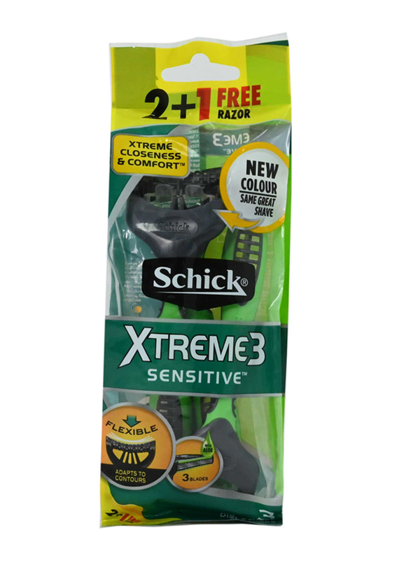 Schick Xtreme3 Sensitive Mens Razor Kit, 3 Pieces
