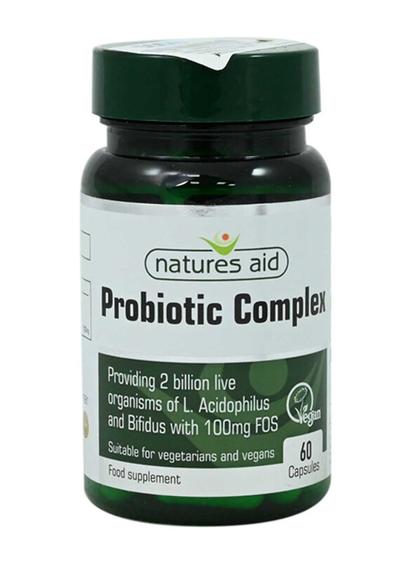 

Natures Aid Probiotic Complex With Bifidus & Fos Food Supplement, 100mg, 60 Capsules