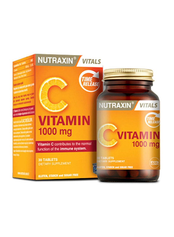 

Nutraxin Vitals Vitamin C Dietary Supplement, 1000mg, 30 Tablets