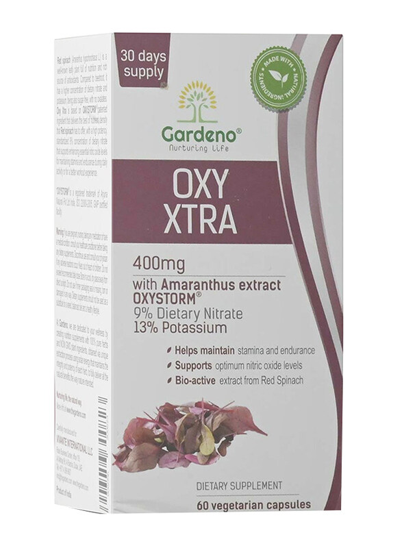 

Gardeno Oxy Xtra 400mg with Amaranthus Extract Oxystorm Capsules, 60 Capsules