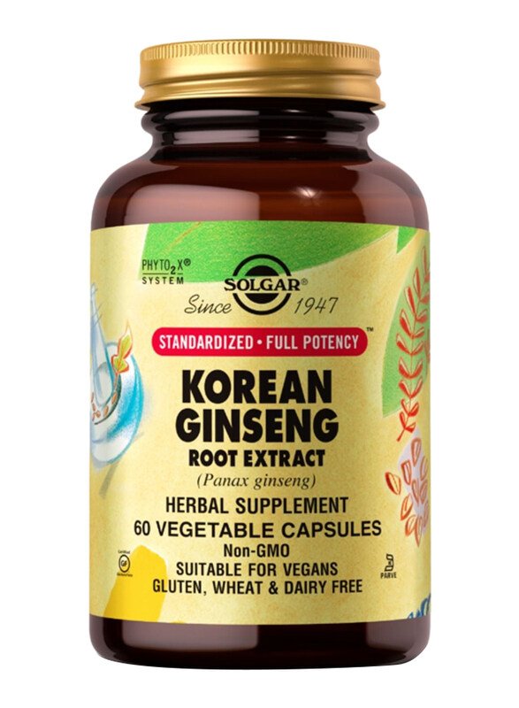 

Solgar Korean Ginseng Root Extract Herbal Supplement, 60 Capsules