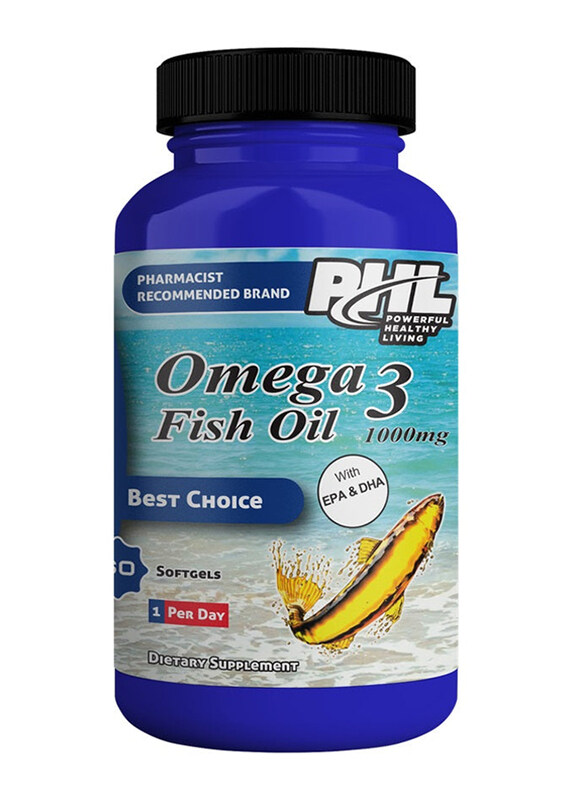

PHL Nutrition Omega 3 Fish Oil Supplement, 1000mg, 60 Softgels