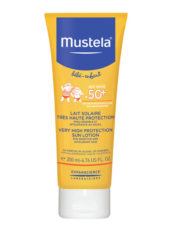 

Mustela 200ml Face & Body SPF 50 Sun Lotion for Kids, Yellow
