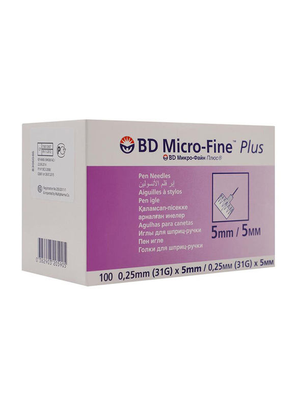 BD Micro-Fine Plus Pen Needles, 5 x 5mm, 320590, White