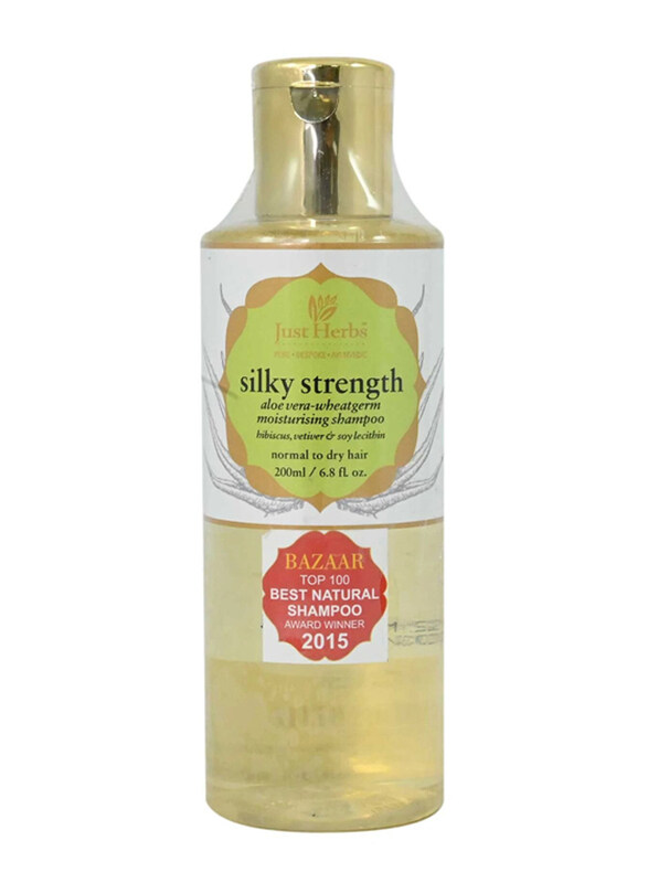 

Just Herb Silky Strength Aloe Vera Wheatgerm Shampoo for Dry Hair, 200ml