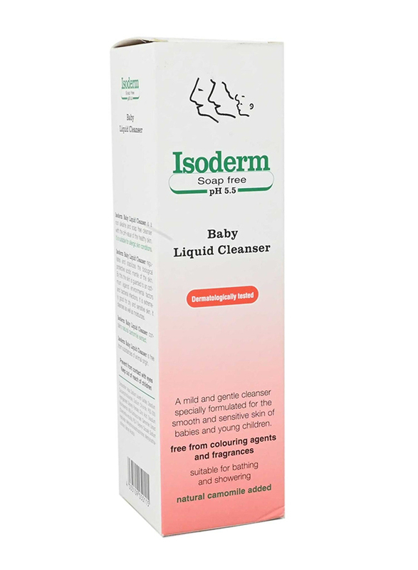 ISODERM 250ml Soap Free Baby Liquid Cleanser, White
