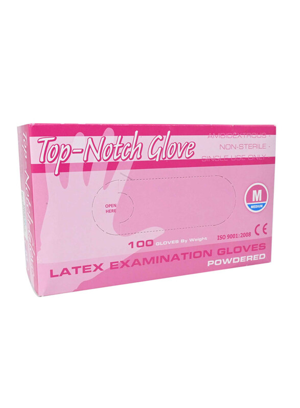 

Top-Notch Latex Gloves, Medium, 100 Pieces
