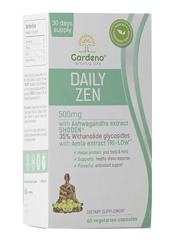 

Gardeno Daily Zen 500mg with Ashwagandha Extract Shoden Capsules, 60 Capsules