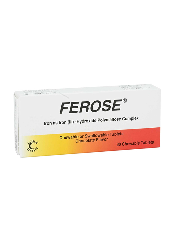 Spimaco Ferose Hydroxide Polymaltose Complex, 100mg, 30 Chewable Tablets