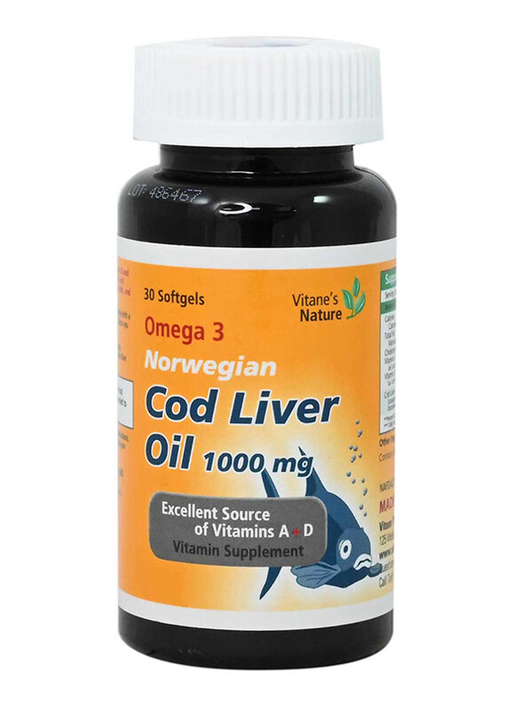 

Vitane Omega 3 1000mg Cod Liver Oil Supplement, 30 Softgels