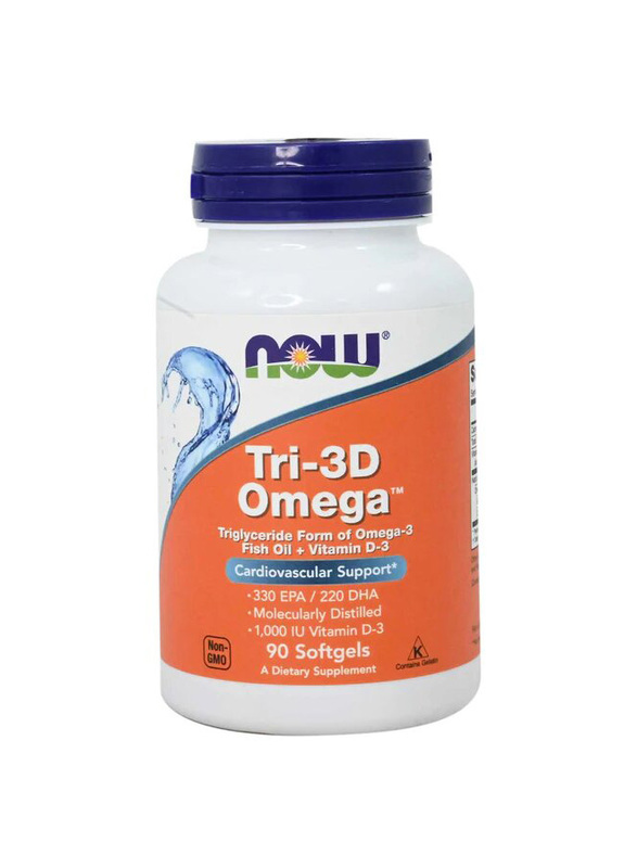 Now Tri-3D Omega Dietary Supplement, 90 Softgels