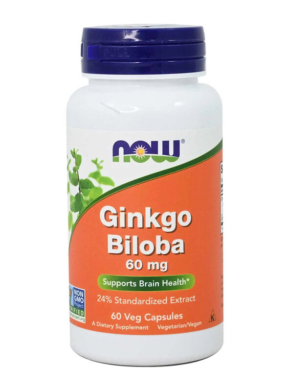 

Now Ginko Biloba Dietary Supplement, 60mg, 60 Capsules