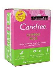 Carefree Cotton Aloe Pantyliners, Small/Medium, 30 Pieces