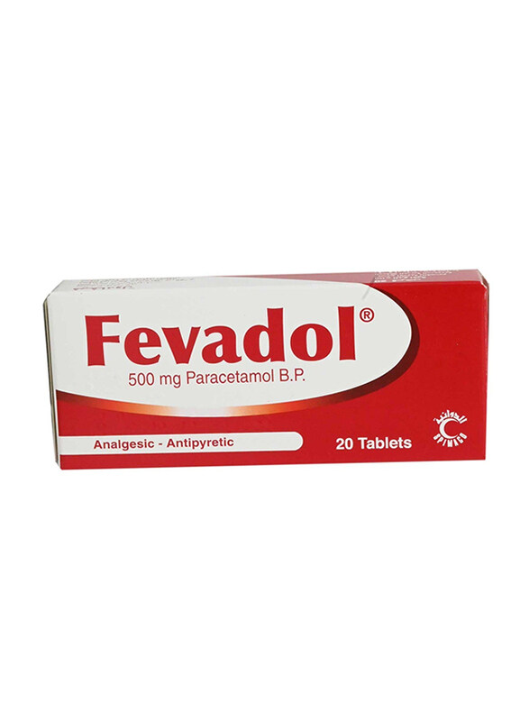 

Fevadol Paracetamol B.P, 500mg, 20 Tablets