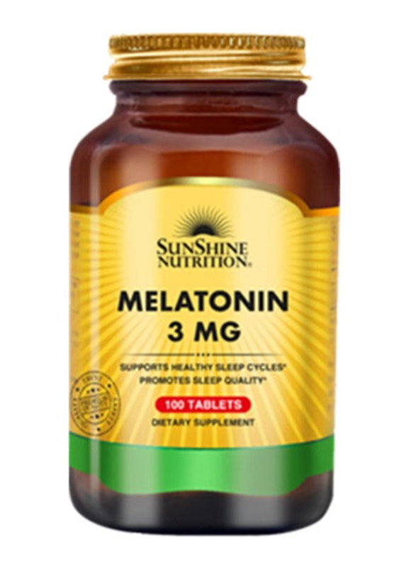 Sunshine Nutrition Melatonin 100 Dietary Supplement, 3mg, 100 Tablets